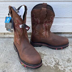 Cody James Decimator Mens Size 15 D Brown Leather Comp Toe Work Cowboy Boots